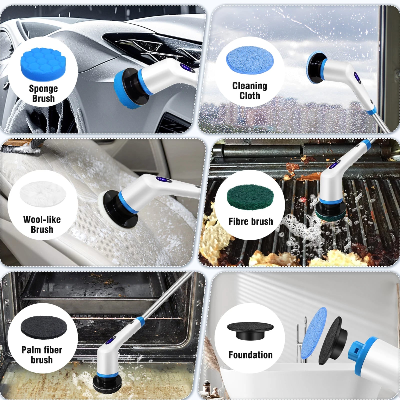 Cepillo De Limpieza Eléctrico 9 En 1